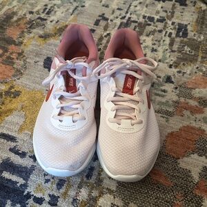 Nike Women's Pink and White Running Shoes